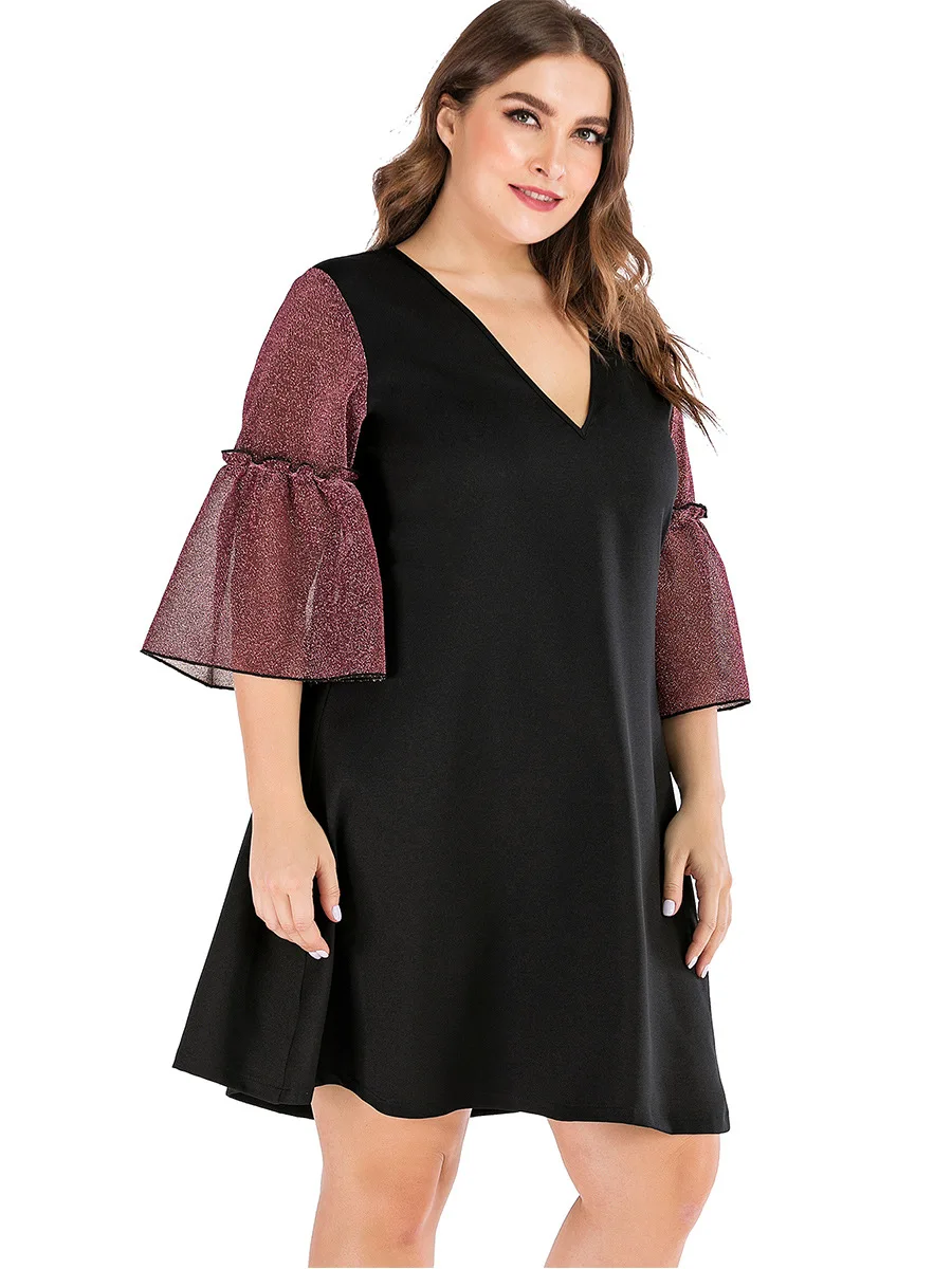 Новинка 2021 летнее платье размера плюс для женщин большой с расклешенными