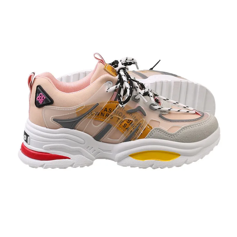 Кроссовки женские массивные Вулканизированная подошва плоская кроссовки на