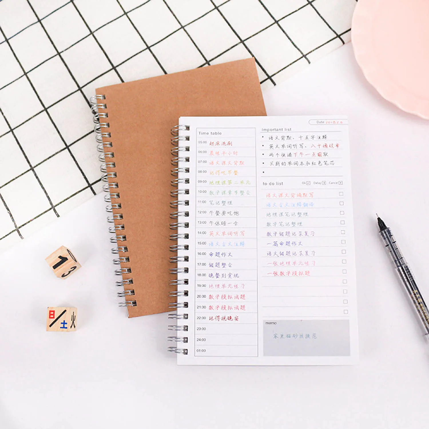 2 шт. ежедневный учебный лист руководство по времени планировщик книга с 50