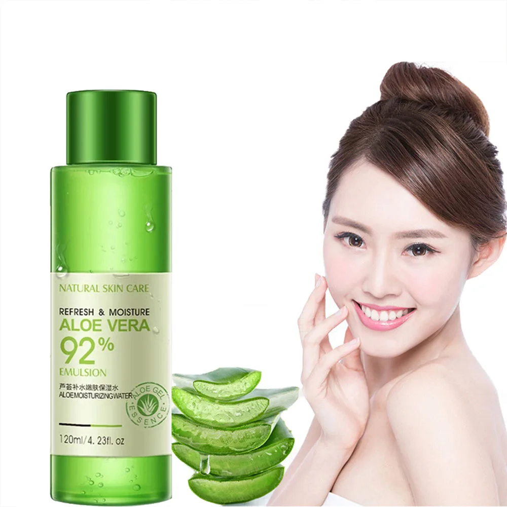 

120ml Natural Aloe Vera Gel Shrink pores Moisturize Rejuvenation Emulsion Nourishing Firm Skin Brighten Facial Water Toner