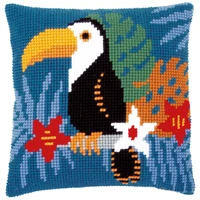 latch hook kits pillow diy handmade printed canvas cushion latch hook kits diy unfinished accessories animal bird