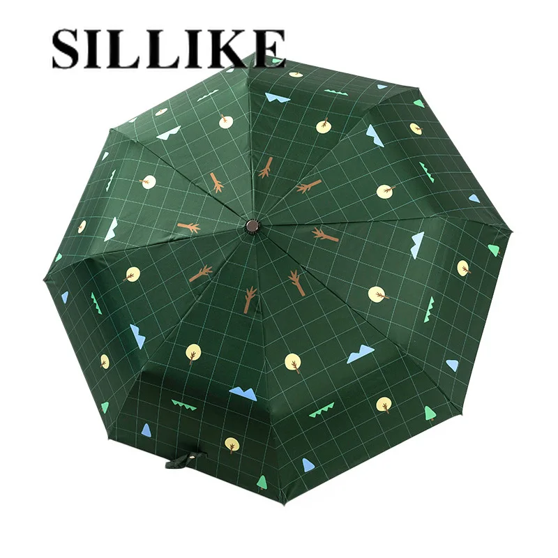 

Umbrella Folding Goddess Tri-Fold Ins Mori Style Vintage Sun Umbrella Sunny and Rainy Dual-Use Korean Fresh Umbrella