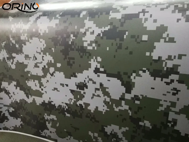 Green Digital Car Wrap Sticker Pixel Camouflage Vinyl Film With Air Release Self Adhesive Motors Wrapping Foil | Автомобили и