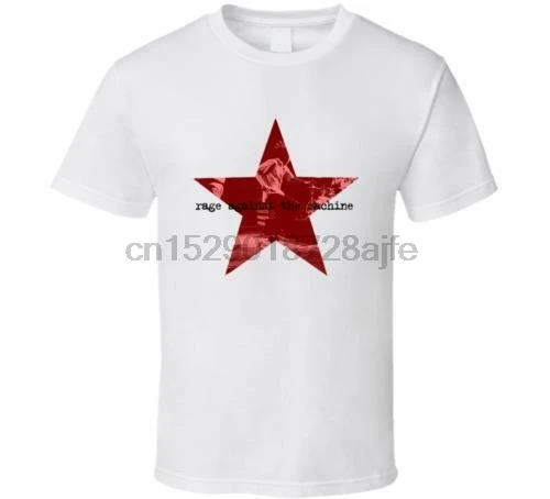 Новый RAGE AGAINST THE MACHINE Красная звезда логотип белый черный рубашка США размер S XXXL ZM1|