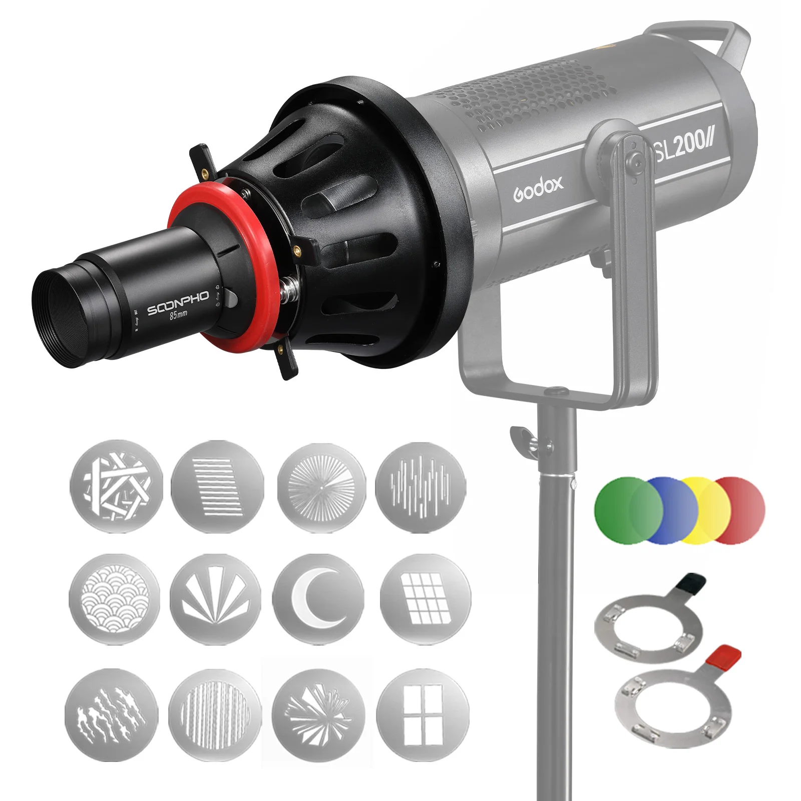 Especiais em Forma de Feixe Cilindro para Bowens Focalizar Cônico Snoot Foto Condensador Óptico Arte Efeitos Luz Montagem Flash Ot1 Pro ii