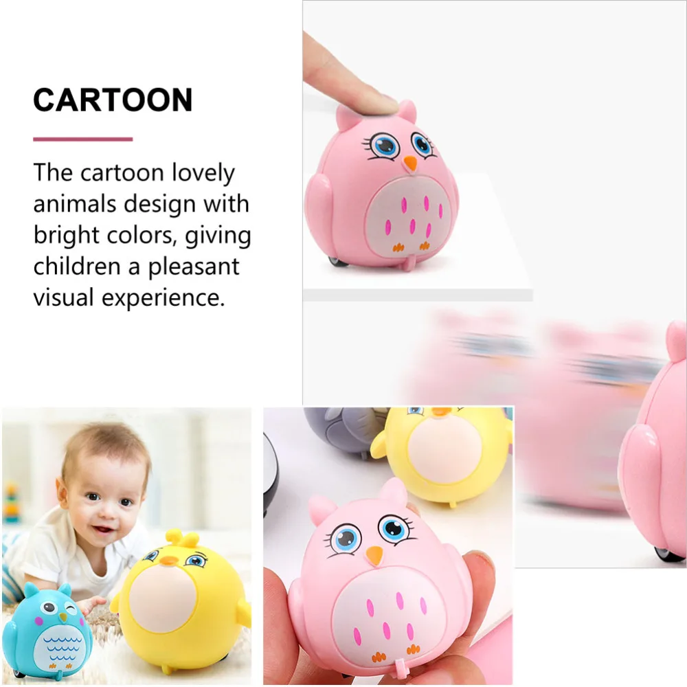 

10pcs Kids Back Vehicle Toys Cartoon Animals Friction Powered Car Toys