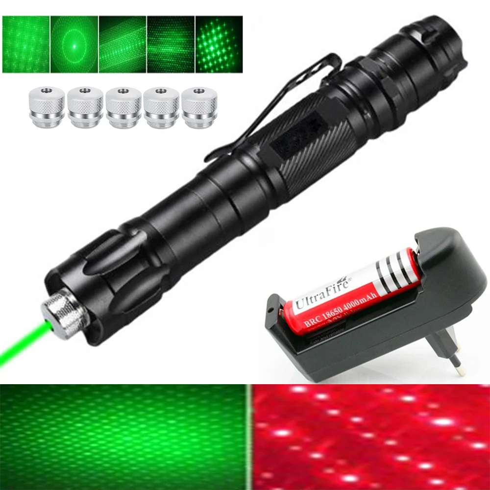 

High-power hunting laser pointer 450nm powerful green 8000m visible light burning laser pointer cat toy with 18650 battery