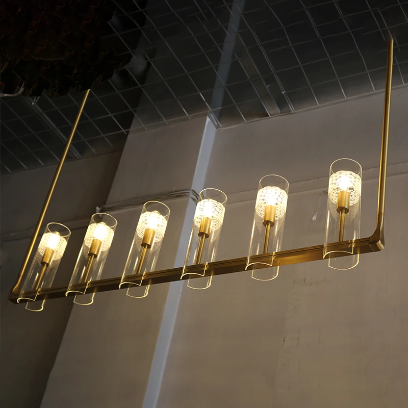 Американский RH Led медный роскошный светильник для столовой E14 подвесной стержень