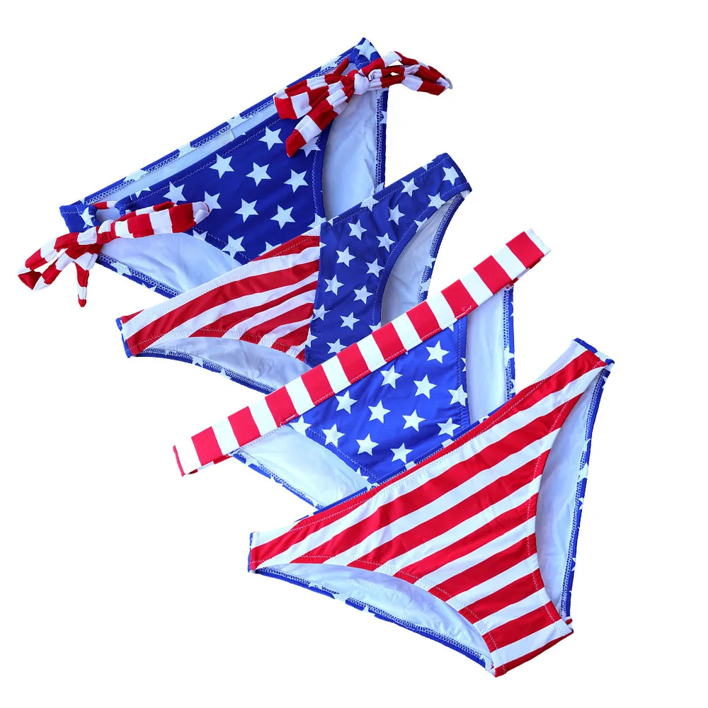 Купальник с флагом женские плавки бикини американские красные полосатые синие
