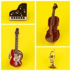 Модные Винтажные скрипки гитары брошь 