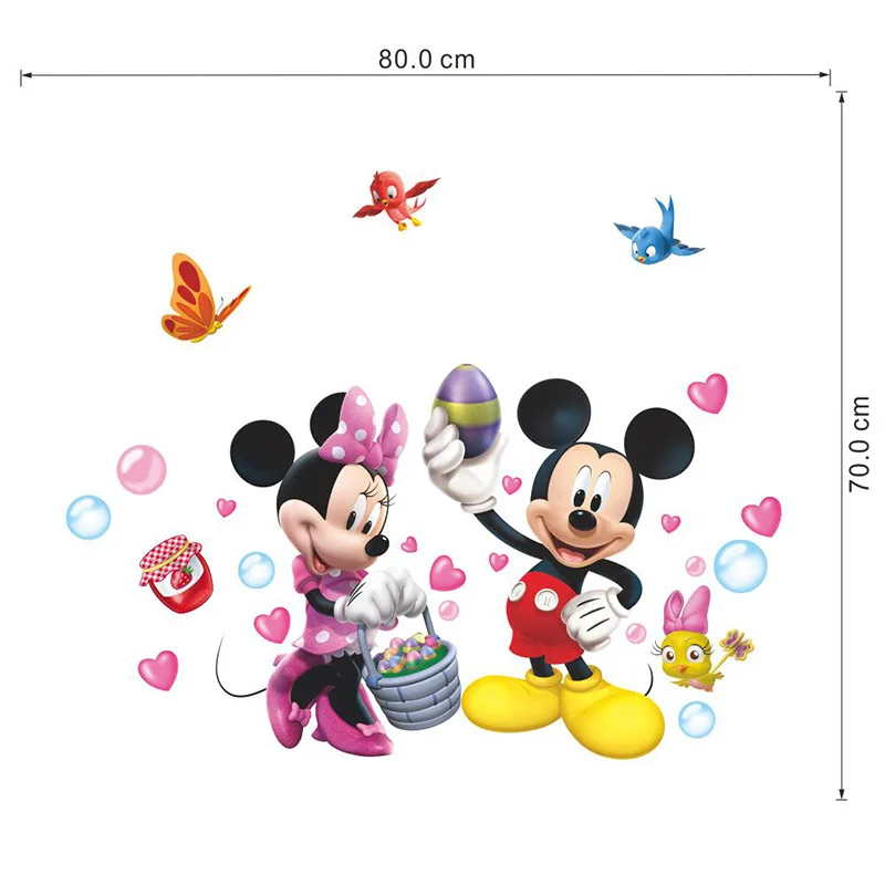 Disney мультфильм Микки стикер Микки Маус детская комната, наклейка украшение спальни милые снимающиеся наклейки