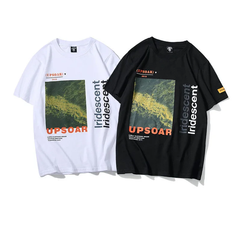 

Модная летняя брендовая 2021 Удобная Хлопковая мужская футболка с принтом, Мужская трендовая уличная футболка, футболка в стиле Харадзюку