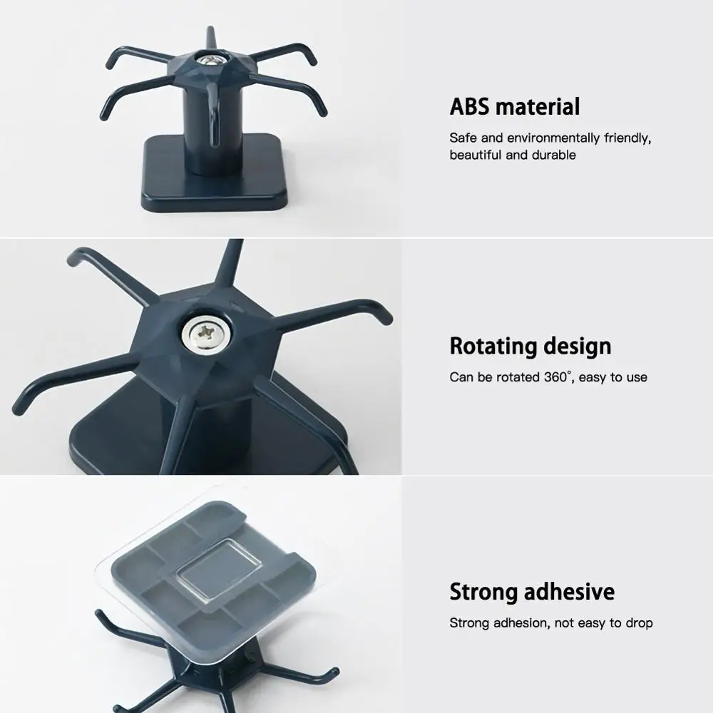 

Punch-free Kitchen Wall Storage Rack Rotating Hook Spatula Spoon Kitchen Utensils Wall-mounted Artifact