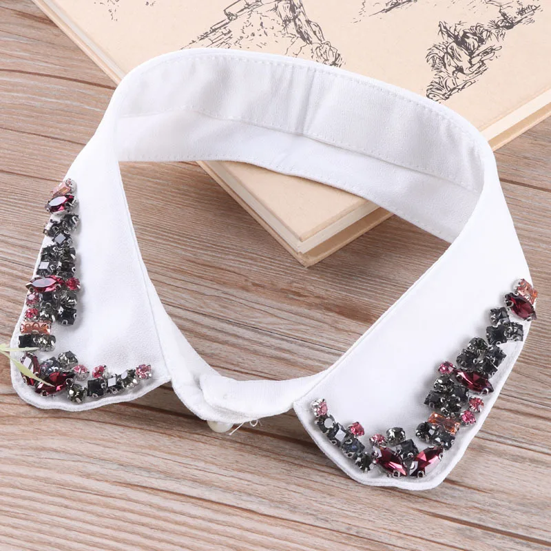 Женская шифоновая рубашка с воротником стойкой кружевная блузка оборками и