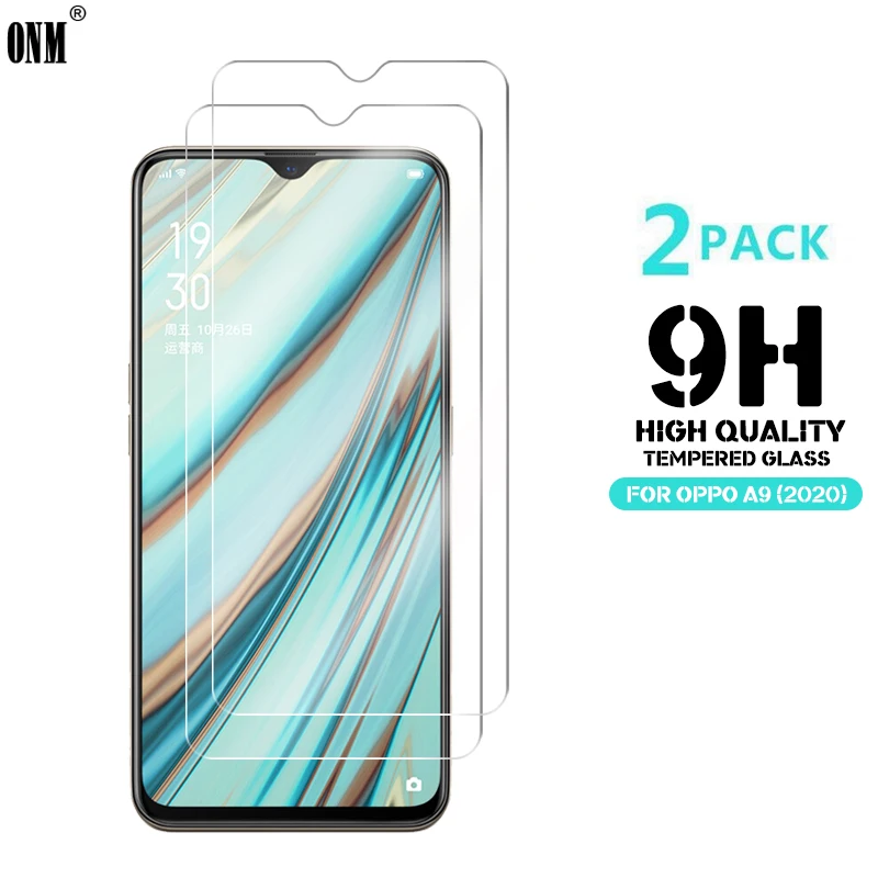 2 шт закаленное стекло для Oppo A9 2020 протектор экрана 2.5D 9H Премиум Закаленное