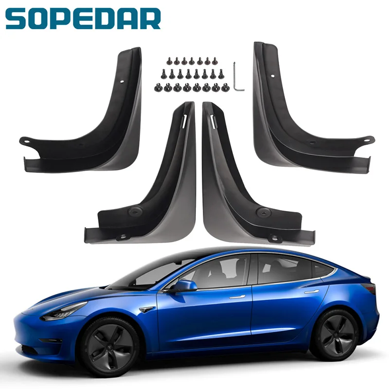 SOPEDAR 4 шт./компл. спереди и сзади автомобиля крыло для Tesla модель 3 2016 2019 зимние