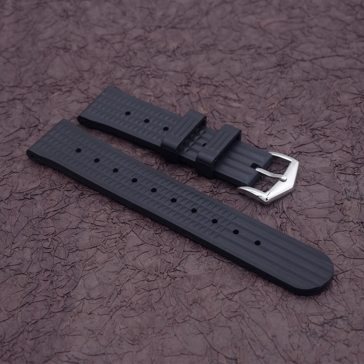 

22mm Watch Strap Waffle Silicone wristband Strap For Seiko 5 SKX007 SKX009 SKX011 Bracelet Men's Watches Band Replacement Belts