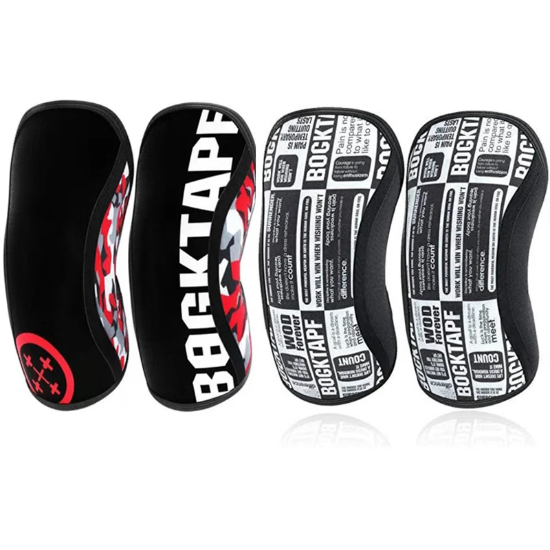 

Women Men Teens 7mm Neoprene Letter Colors Weightlifting Knee Pads Compression Squat Gym Crossfit Training Kneepads Custom