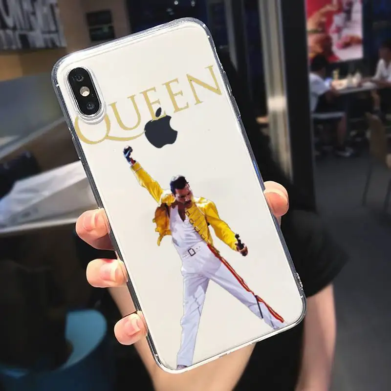 

Freddie Mercury Queen band Phone Case Transparent soft For iphone 5 5s 5c se 6 6s 7 8 11 12 plus mini x xs xr pro max