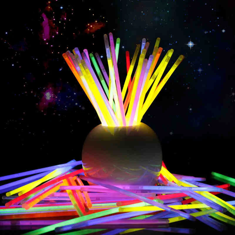100 шт. разноцветные светящиеся игрушки led очки ожерелье Браслеты флуоресцентные праздничные вечерние принадлежности концертный Декор