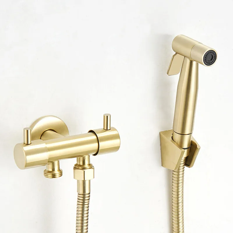 

Набор смесителей для биде, настенный кран золотистого цвета из латуни, высокого давления, для ванной комнаты