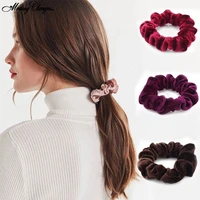 1 pcs velvet scrunchie women girls elastic hair rubber bands gum tie hair ring rope ponytail holder headwear hair accessories