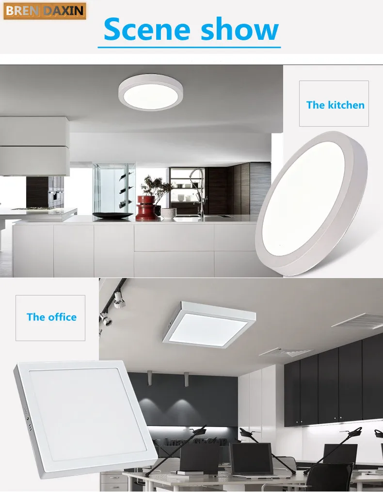 Круглые и квадратные светодиодный покрытием Панель светильники установленный