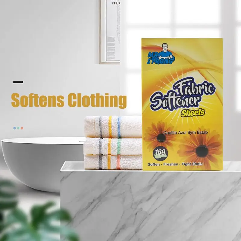 

160Sheet/Box Mr.Strong Brand High Capacity Tumble Dryer Sheet Environmentally Soften Freshen Fight Static Fabric Softener Sheet