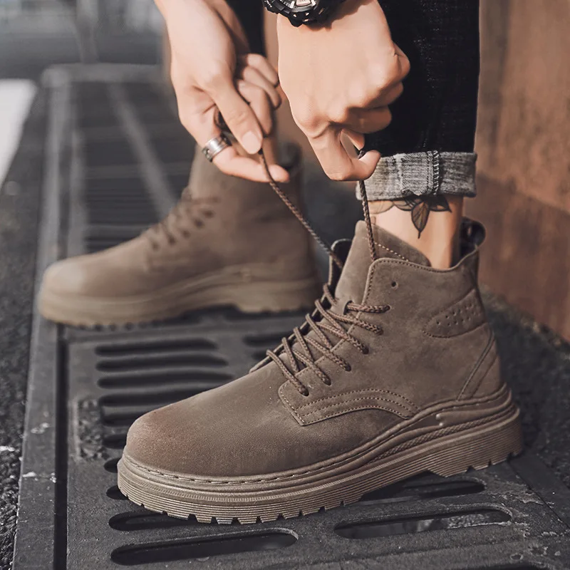 

Ankle Boots Warm Men Snow Boots Winter Lace-up Men Shoes Nice Pop Arrival Fashion Flock Plush Winter Boots Men Size 39-44