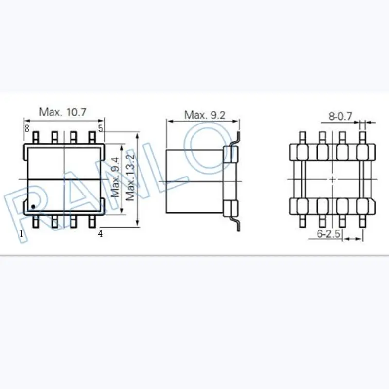 EP7 SMT Transformer Bobbin 4+4pin PC40 Ferrite Core | Transformers