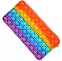 silicone cute pop version of pure pencil case simple pop pure color press silicone decompression bubble stationery storage bag