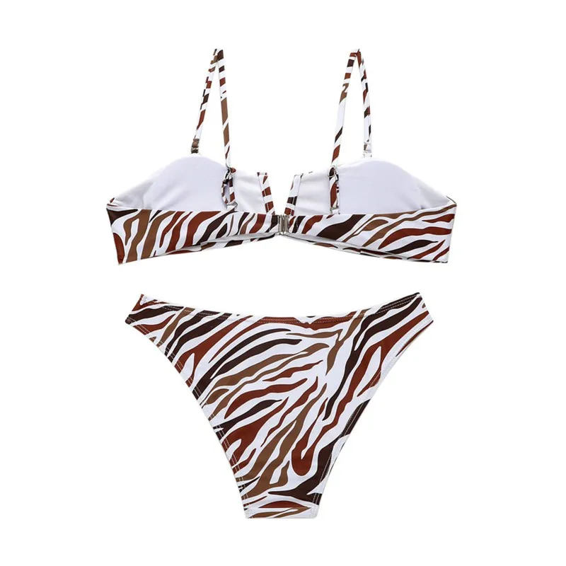 

2pcs Ladies Swimsuit Striped Bikini Striped Swimwear Summer Women Beachwear Push Up Bathing Swimming Suits 2021 Hot