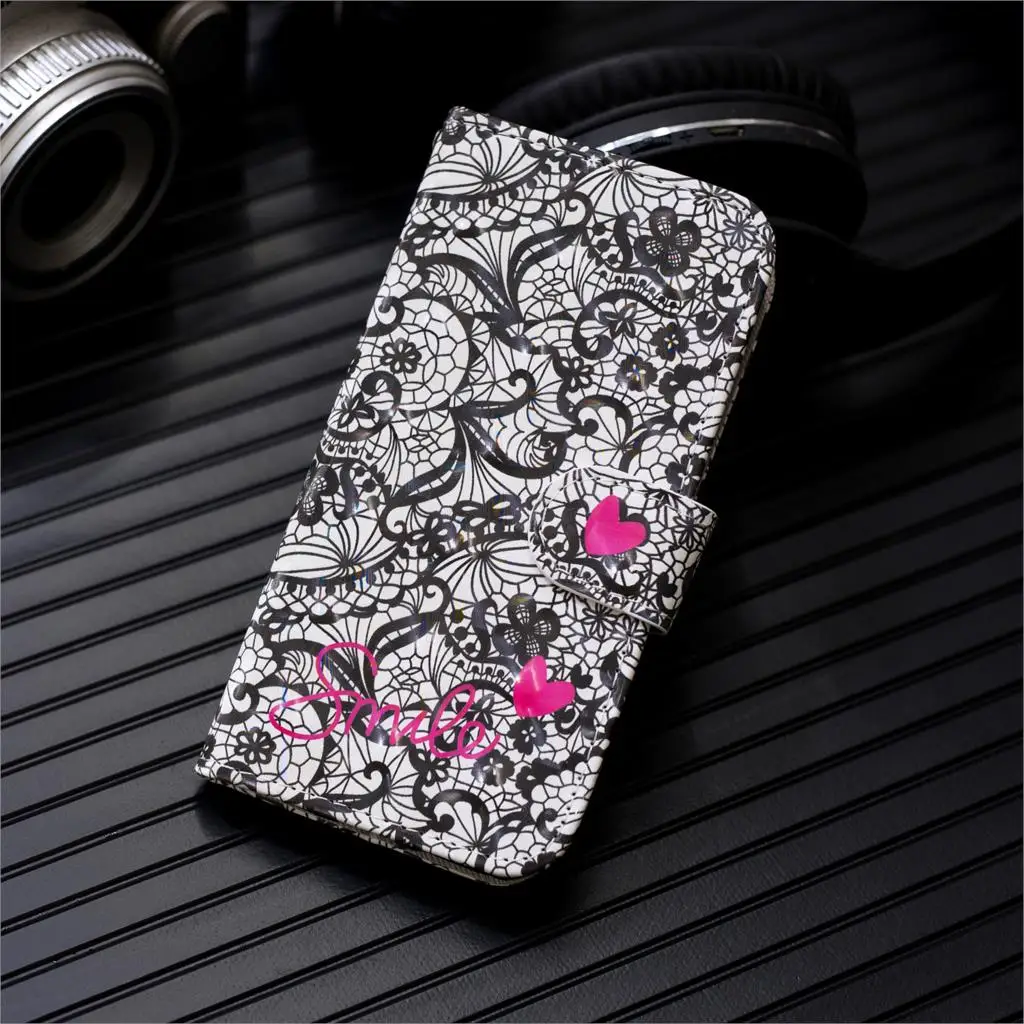 Lace Flower 3D кожаный чехол для телефона для huawei P10 P20 P30 Коврики 10 20 30 Lite рro Y5 Y6 Y7 Prime P Smart Z флип-чехол, корпус - Цвет: Lace Flower