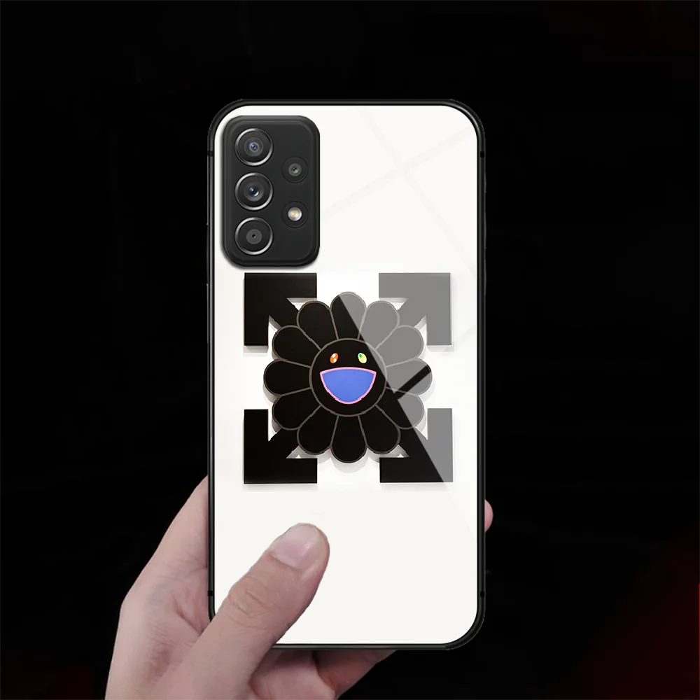 

Murakami Sun Flower Tempered Glass Phone Case Cover For Samsung Galaxy A M 10 12 20E 21 31 40 50 51 52 70 71 72 S Hot Silicone