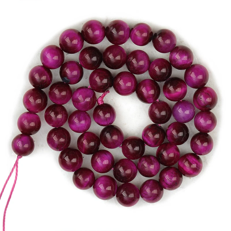 

Rose Red Tiger Eye Agates Round Beads Strand for Man Women Jewelry Making Natural Stone Beads DIY Bracelet Necklace Loose Beads