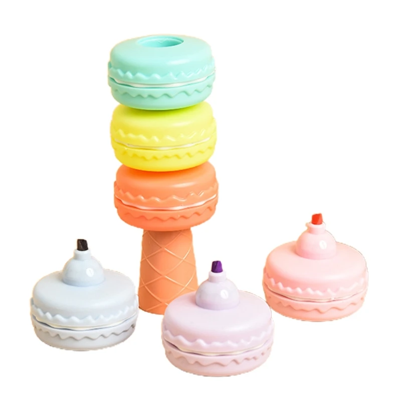 

6 Macaron Style Highlighters Set Smooth&Easy to Write Multi-Color Highlighter for School Office Study/Notes Pen