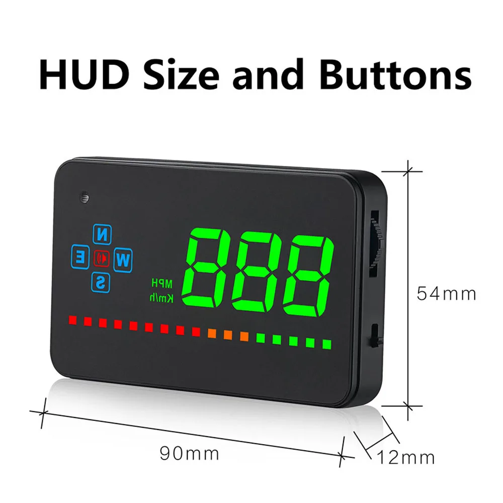 A2 HUD 3.5 Inch GPS Car Head Up Display Speed Alarm Compass Windshield Projector Speedometer Via Satellites 5 | Автомобили и