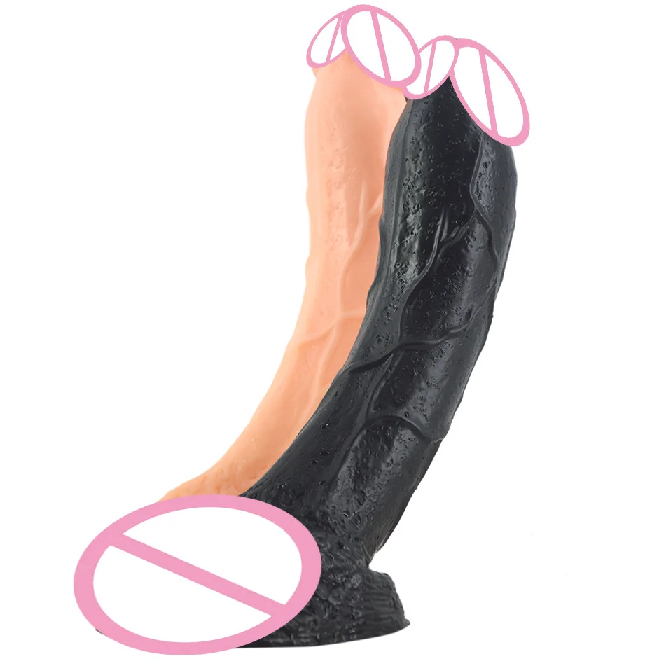 Фаллоимитатор с коричневой присоской FAAK силиконовый не вибрирующий женский