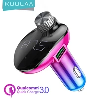 kuulaa car charger with fm transmitter bluetooth receiver audio mp3 player tf card car kit qc3 0 fast charging car phone charger
