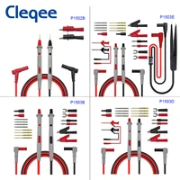 cleqee p1503 series test lead kit with replaceable needle probe 4mm banana plug test probe alligator clip for multimeter testing