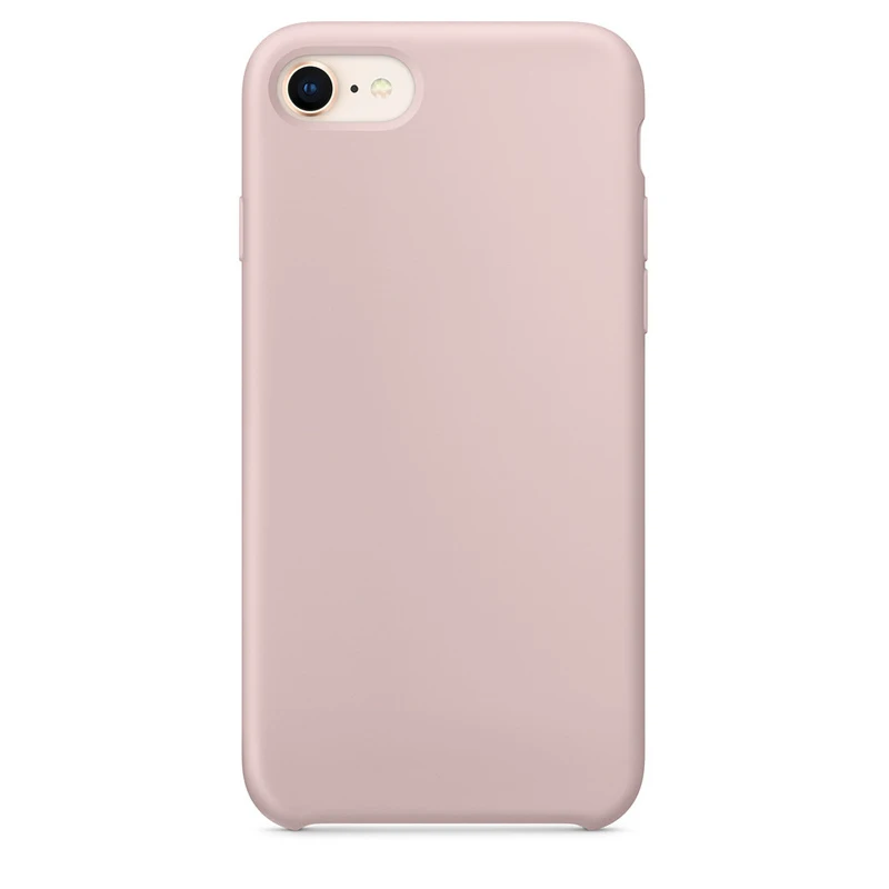 Pink Sand Официальный силиконовый чехол для iPhone 7 8 Plus, задняя крышка с логотипом для Apple iPhone 11 Pro XR X XS MAX 6 6S PLUS, чехол - Цвет: Pink Sand