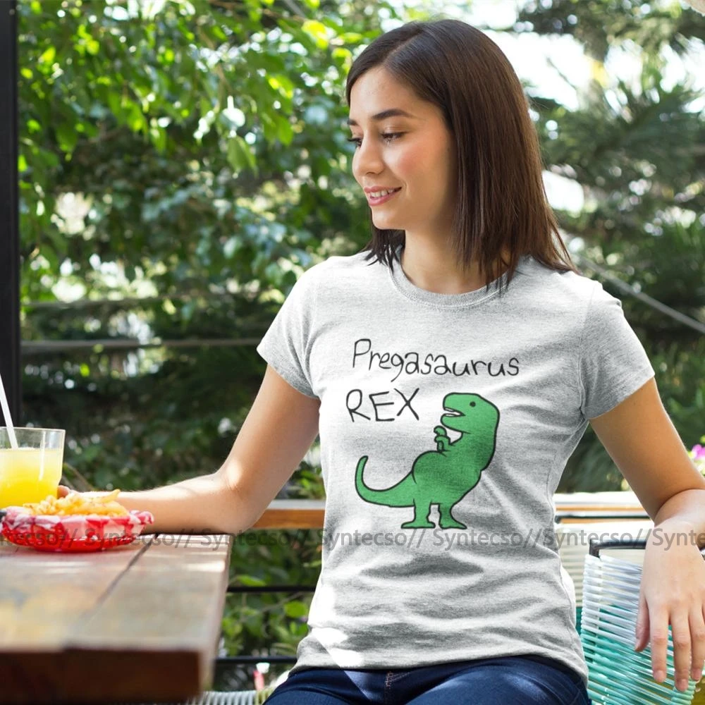 Беременность футболка Pregasaurus Рекс с круглым вырезом коротким рукавом женская