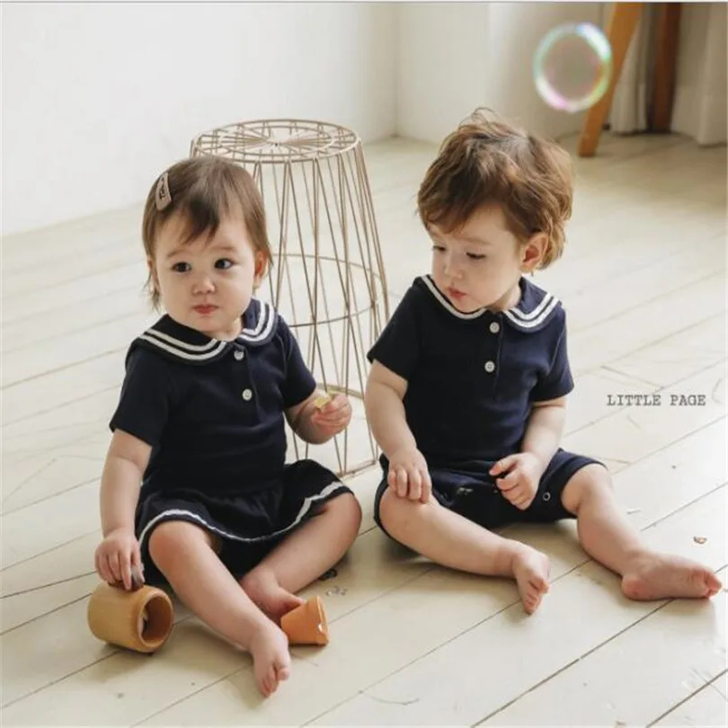 Детский комбинезон костюм для новорожденных брата сестры подходящая одежда