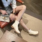 Женские короткие сапоги на толстом каблуке, Новинка осени и зимы 2022, белые сапоги Martn в британском стиле, тонкие и бархатные сапоги в западном стиле