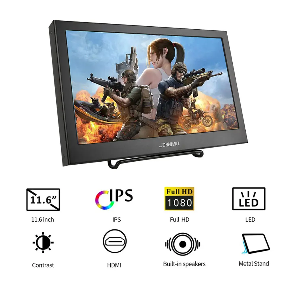 Портативный игровой монитор ПК 11,6 дюймов ЖК-дисплей экран 1080P ips HD mini VGA HDMI компьютерный монитор для ноутбука Raspberry Pi PS4