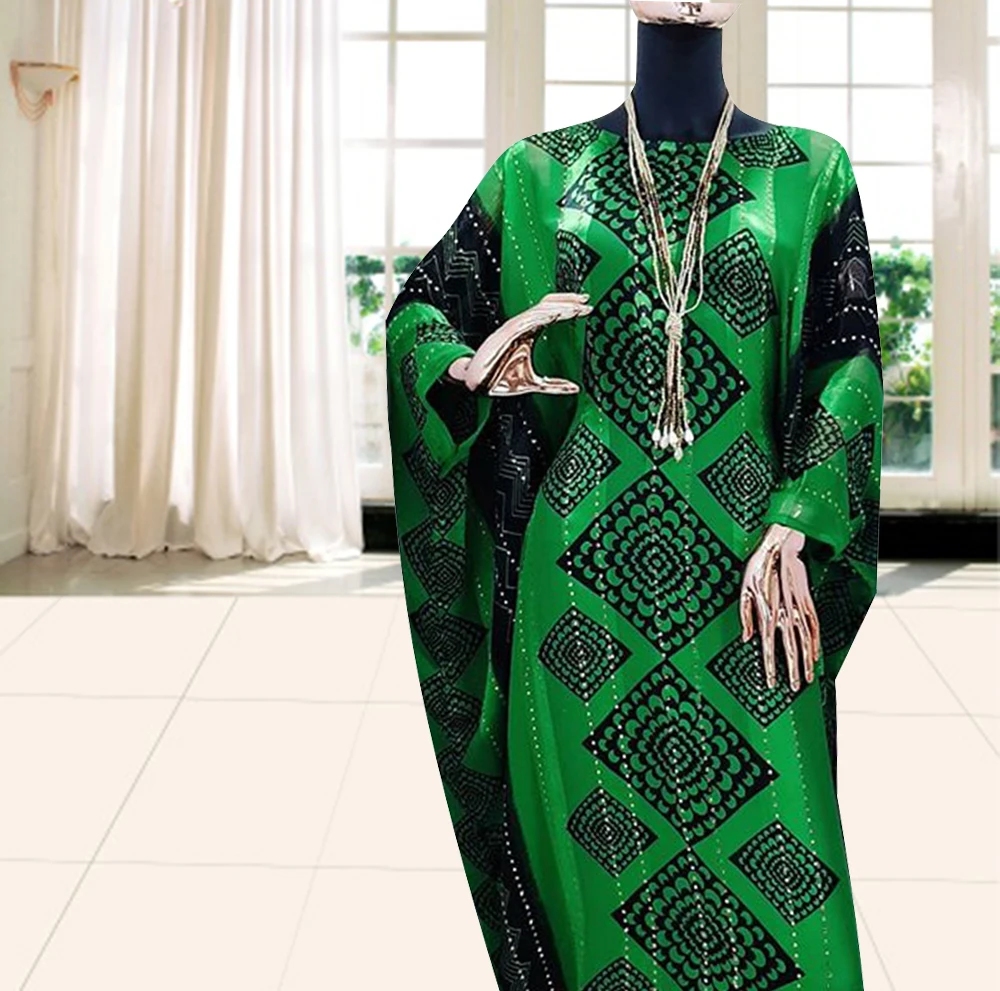 Новое поступление 2021, однотонная африканская одежда для женщин, рукав летучая мышь, Ранняя анкарская Геометрическая Печать, нигерийские му... от AliExpress RU&CIS NEW
