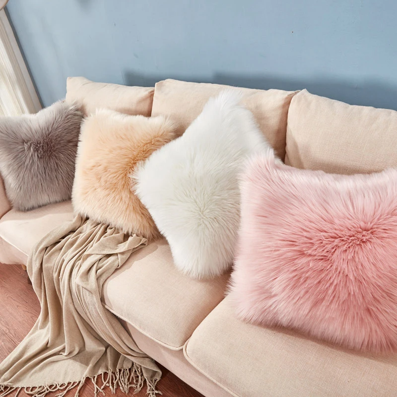

Limited Hot Sale Soft Luxury Faux Fur Throw Pillowcase Home Decorative Cushion Case Living Gifts Room Xmas Car Bedroom Nordic