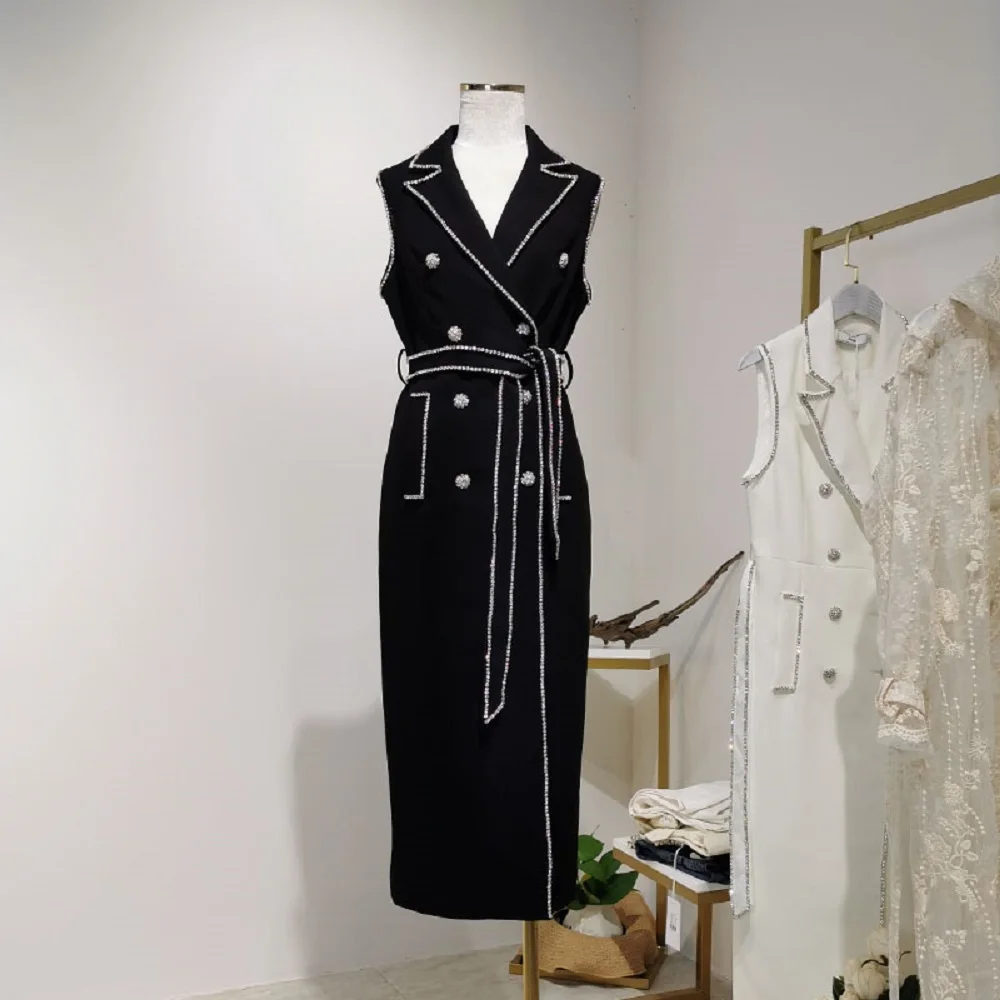 Большое название бриллиантовая цепочка женский жилет длинный тренчкот 2020New для