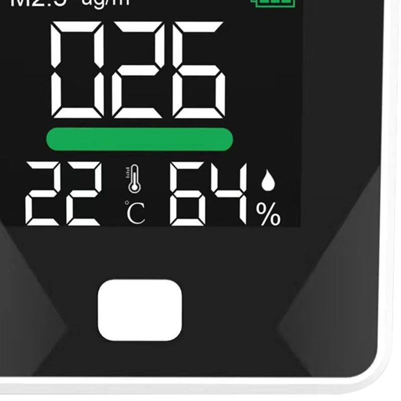 

PM2.5 Air Quality Monitor Digital Gas Analyzer Duty Sensor Air Detector Home LED Display Temp and Humidity Test