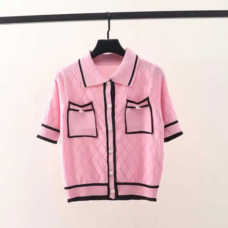 

2021 Fashion Summer women's sweet knitted-T-shirts Top C776